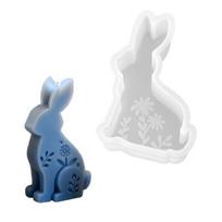 Embossed Flower Hare Silicone Candle Molds Temperature Resistant Silicone Mould for Resin Casting Candle Soap Making 1