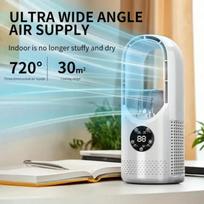 Portable Air Conditioning Fan USB Tower Fan Desktop Bladeless Fan - Water Mist Cooling, Seven Color LED Ambient Light, Timer and Intelligent Shutdown 1pcs balta