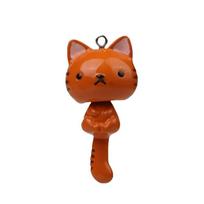 Polyresin Long Tail Cats With Keyring For Celebrations And Souvenirs Orange Cat