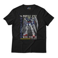 Mobile Suit Gundam Wing Zero EW XXXG-00W0 Anime Mecha Graphic T-Shirt S