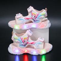 Kuromi princesės šviečiantys sandalai mergaitėms - Vasariniai paplūdimio batai darželiui Box of 55 pairs (Sizes 23-33) rožinė