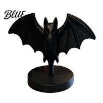 Bat Figurine with Base 3D Printed Gothic Black Statue, Stable Round Base, Halloween Desktop Ornament Tabletop Decor for Home, Dining Table &