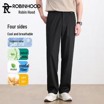 ROBINHOOD Men's Summer Ice-feel Casual Straight-Leg Pants L juoda