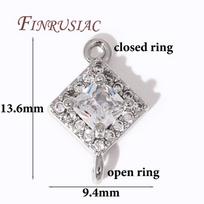Trendy 18K Gold Plated Zircon Crystal Pendant Charms Connector For Jewelry Making DIY Earrings/Necklace/Bracelets Accessories 2 pieces