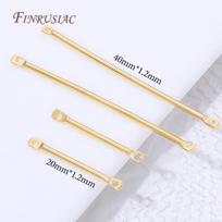 10/20Pcs 18K Gold Plated Double-hole Connector Bar,Jewelry Making Link Bar,DIY Earrings&Necklaces Accessories 20mmX1.2mm-10pcs