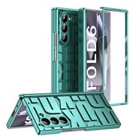 case for Samsung Z Fold 7 6 5 4 3 folding screen electroplated case film full-coverage drop-proof protective cover Anti-Scratch Galaxy Z Fold7 žalia