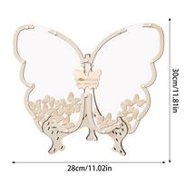 Butterfly Baby Shower Guest Book Wooden Wedding Decor For Ceremony Elegant Guestbook Keepsakes For Birthday Party Anniverary (as the picture,Other)