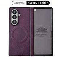 Magnetic Phone Case For Samsung Galaxy Z Fold 7 6 5 4 3 Leather Magsafe Wireless Charging Cover with Screen Hinge Protection Galaxy Z Fold5