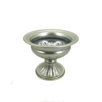 Papuošalai Retro Gėlių Vaza Metalinė Elegantiška Urnos Formos Vaza Prabangūs Aukštomis Kojelėmis Gėlių Vazonai Banketų Salė gray