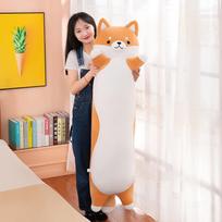 130cm Shiba Inu Doll Throw Pillow Doll Girl Stuffed Toy Legs Rag Doll Long Bed Dog Sleeping Boy Plushie 70cm geltona