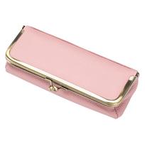 Leather Sunglasses Storage Box Kiss Lock Eyewear Organizer Case Portable Glasses Holder Case for Outdoor Travel rožinė