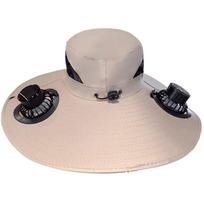 Wide Brim Solar Fan Hat Sun Bucket Hat UV Protection Beach Hat with 2 Removable Fan Fishing Hat for Beach Outdoor Sports smėlis