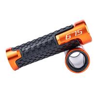 Motorcycle Handlebar Grips CNC aluminum Rubber Hand Thruster Grips For Triumph Street Triple 675 RS /S/R 675 Accessories oranžinė