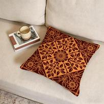P-Iberian Floral Tile Cushion Cover Fabric Soft Furnishing,Pillowcase, Cushion Cover, Sofa Pillow, Home Decoration Peach skin 18*18(CM)-1Pcs