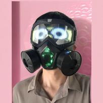 Simulated Anti-virus Led Mask With Bluetooth Programmable Scrolling Text Animation Display Halloween Carnival Party Decorative juoda