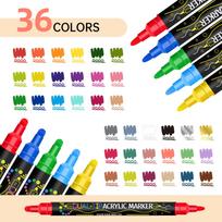 48 Colors Dual Tip Acrylic Paint Pens Markers, Premium Acrylic Paint Pens for Halloween Decorations, Wood, Canvas, Stone, Rock