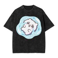 Washed T Shirt Chiikawas Summer Time Hip Hop Vintage TShirt Street  Streetwear 100 Cotton Summer Tops Tops Tees Men Women 2XL