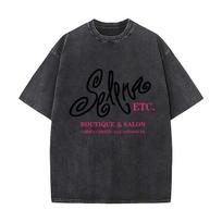 Selena Boutique Fashion Art Daily Commute Vintage Distressed T Shirt Loose Washed Sleeve S