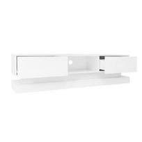 Television Stand TV Media Cabinet White High-Gloss Cabinet with LED Light Painting 2 Drawers App Control Anti-Tilt Design for 60-Inch Console balta