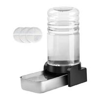 Pet Drinking Fountain 5.7L Stainless Steel Dish With Triple Filtration Low Noise Pump Encourages Healthy Waterer 1 white