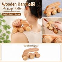 Wooden U Shape Massage Roller for Neck Shoulder Back - Handheld Body Massager Tool for Muscle Relaxation and Stress one size