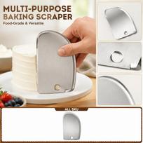 Stainless Baking Scraper, Food Grade Multi-Purpose Cream Spatula for Dough and Icing One Size