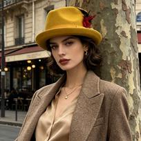 Fedora Hat Costume Cosplay Cap Dress Up Topper Hat Fashion Jazz Hat  Halloween geltona