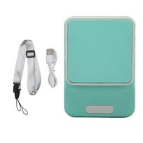 Necklace Fan 3 Speed Modes USB Charge Low Noise USB Charge Easy Control Mini Desk Fan for Home School Office Blue