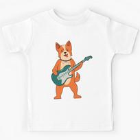 dog playing guitar Kids T-Shirt 150