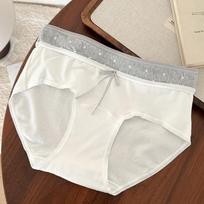 Class A bacteriostatic underwear girls' women's briefs, new summer thin extended crotch bow shorts M（ 40-50kg ） gryna balta spalva