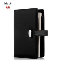 Supplies Card Organizer Journal Leather Loose Leaf Notebook File Folder Notepad Daily Planner A7 raudona