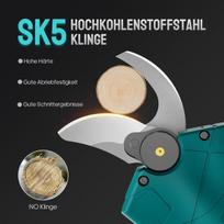 Geevorks elektrinės genėjimo žirklės 20 V elektrinis genėtuvas su krepšiu, 2 x 2000 Mah akumuliatorius ir įkroviklis, apsauginis jungiklis, minkštos rankenos genėtuvai sodo žirklės 15-30 mm pjovimo skersmuo