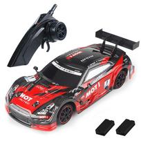 1/18 Renote Control Car Racing Drifting Car 28km/h 4WD High Speed Racing Car Kids Gift RTR with 2 2 battery raudona