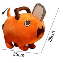 25 cm animacinio grandininio pjūklo vyriškos lėlės pliušinis žaislas animacinis filmas Pochita oranžinė šunų pagalvė, įdaryta minkšta žaislas vaikams gimtadienio dovana orange