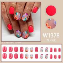 24 Pieces One flower, one world, early spring, flower world, manicure, royal temperament, exquisite girl nail piece