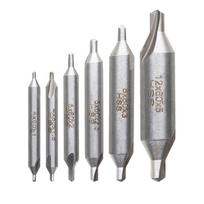 6 vnt. centravimo grąžtų rinkinys, greitaeigė plieno centravimo grąžtų countersink įrankiai tekinimo staklėms, metalo apdirbimui 1/1,5/2/2,5/3/5 mm