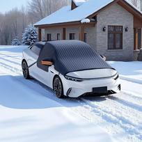 Atsparus sniegui automobilio priekinio stiklo uždangalas, apsauga nuo saulės ir šalčiui atsparus sutirštintas automobilio uždangalas Orange reflective strip