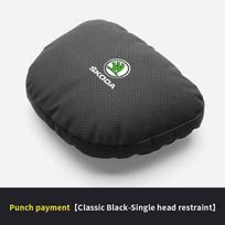 Skoda Octavia Fabia Rapid Superb Karoq Kodiaq Scala Citigo Kamiq Car Headrest Neck Support Seat Lumbar Cushion Soft Neck Pillow Black New Logo
