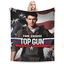 Tom Cruise Fighter Top Gun Plush Blankets Students  Flannel Throw Blanket For Couch Chair Warm Soft Quality Bedspread Gift 30x40in