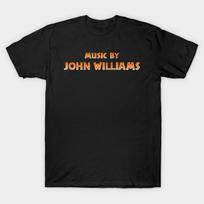 Men Black Print T-shirt Music By John Williams No-Cut Transfer Paper Print Cotton Tshirt M juoda