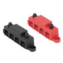 DC 12V-48V 250A Bus Bar Terminal Battery Power Distribution Block With Cover M8 Screw 4 for Automobile Boat RV Truck  2Pcs