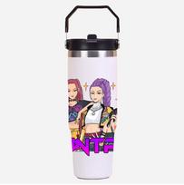 30oz Anime K-Pop Demon Hunters Printed Simple Solid Color Stainless Steel Thermos Water Cup Thermal Insulation Cold Ice Cup Kid Gift