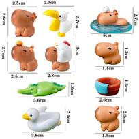 10pcs/Set Capybara Simulation Animals Model Mini Kapibare Action Figures Figurine Home Decoration Children Present