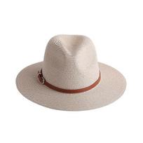 (Smėlio spalvos) Panamos Skrybėlė Saulės Skrybėlės Moterims Vyrams Platus Kraštas Fedora Šiaudinis Paplūdimio Skrybėlė UV UPF 50 khaki white