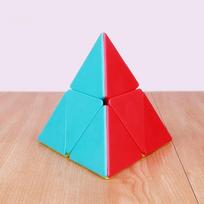 QiYi 2x2 Pyramid Cube Stickerless Magic Cubes Professional 2x2x2 Speed Puzzle Cube Educational Toys for Children blue