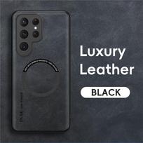 For Magsefa Wireless Charger Phone Case For Samsung S26 Ultra S24 Plus S23 S22 S21 S20 S25 Edge S25 Ultra Leather Magnetic Cover S20