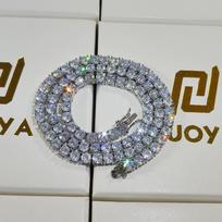 Hip-Hop 1 Row Cz Tennis Chain Necklace Cubic Zircon Iced Out 3Mm 4Mm 5Mm 6Mm 18/K Rapper Necklace Luxury Jewelry 16 inch(40.64cm)&5mm Width sidabras