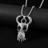 Hollow Knight Silksong Pendant Necklace - Zote the Mighty Retro Casting Charm, Antique Bronze Gothic Gaming Jewelry for Men