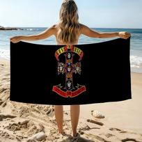 Cool Band Guns N Roses Rock Skull Towel Beach Towel Oversized Quick Dry Towel Absorbent Soft Swim BeachTowels for Men Women W40*H60(CM)