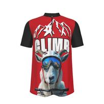 Climb Goat MTB Jersey: Red Mountain Bike Cycling Shirt S